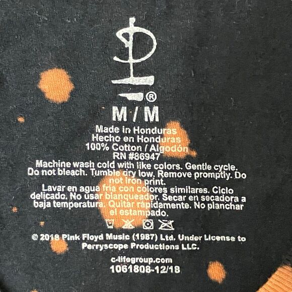 Pink Floyd T-Shirt Mens Black The Dark Side Of The Moon Bleached Distressed Sz M - Picture 4 of 8